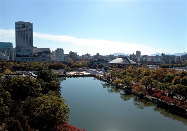 広島城天守閣の展望室からの眺めの画像